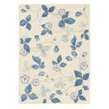 Hand Tufted Floral Area Rug in Cream/Blue