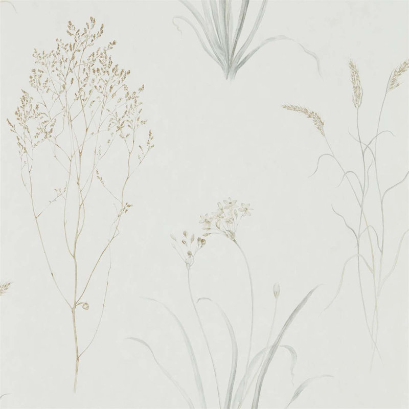 Farne Grasses Wallpaper, Silver/Ivory
