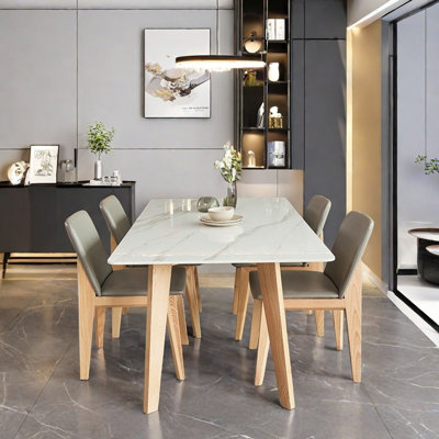 Sintered Stone Dining Table with Ash Chairs