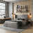 Annek Upholstered Bed Frame with Lift Up Storage, 40.9"H Wingback Headboard, Wood Slats & Metal Frame, Multiple Sizes & Fabric Options Available-108114837-107605164