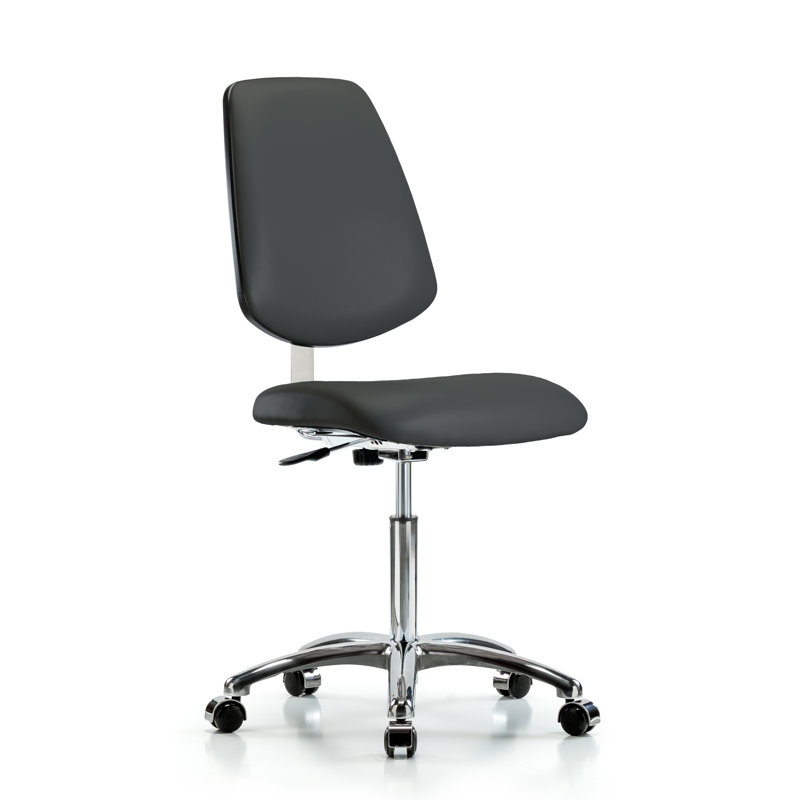 Saoirse Vinyl Clean Room Chair, Casters, Charcoal