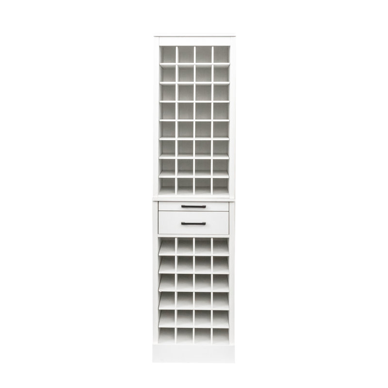 32 Modular Buffet Wine Cabinet, Finish, Simple Lines, 15.91"D X 17.77"W 35.89"H, Particle Board Dark Straight Line Design, +