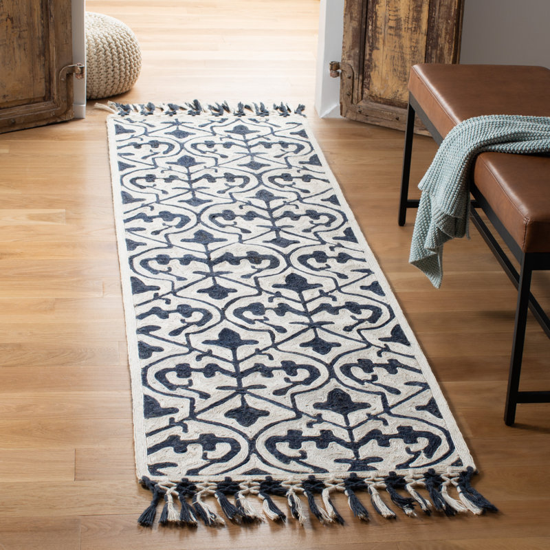 Ezmerelda Hand Tufted Performance Geometric Rug, Runner 2'3" x 8'