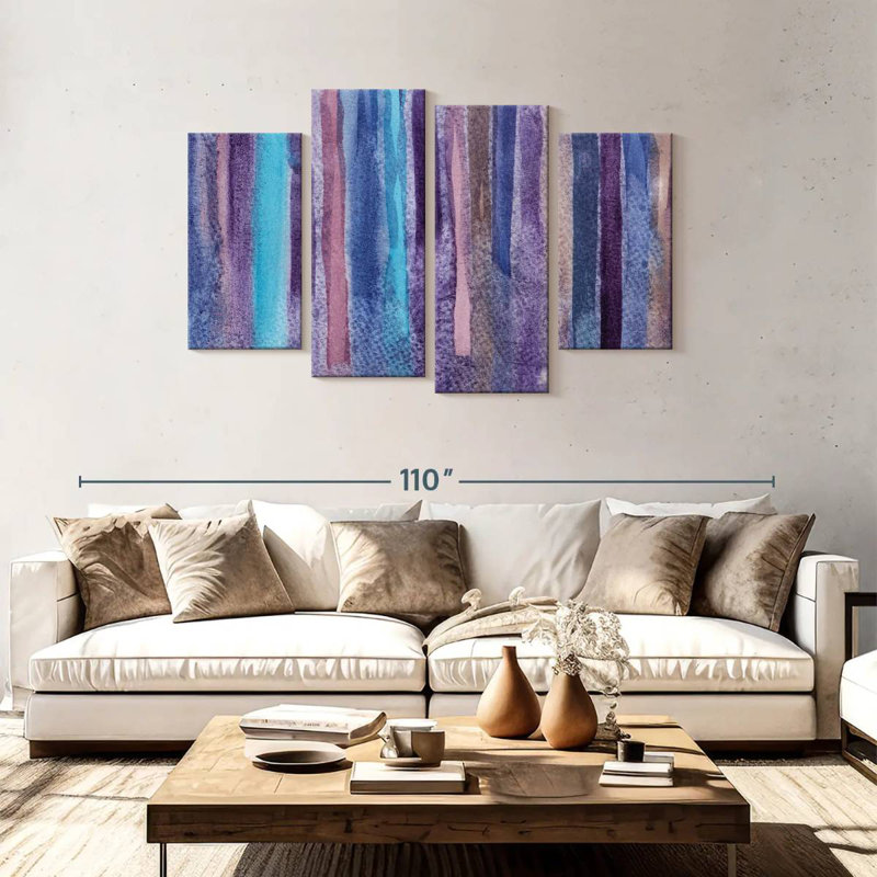 Avery, grunge mauve abstrait, H 48 po x l 75 po