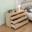 Set of 2 Wooden Nightstand with 3 Drawers-1938565406-1938565400