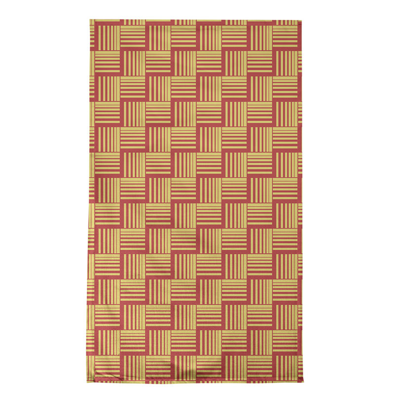Torchon classique à rayures Baskettressées, Rouge/jaune, Polyester sergé