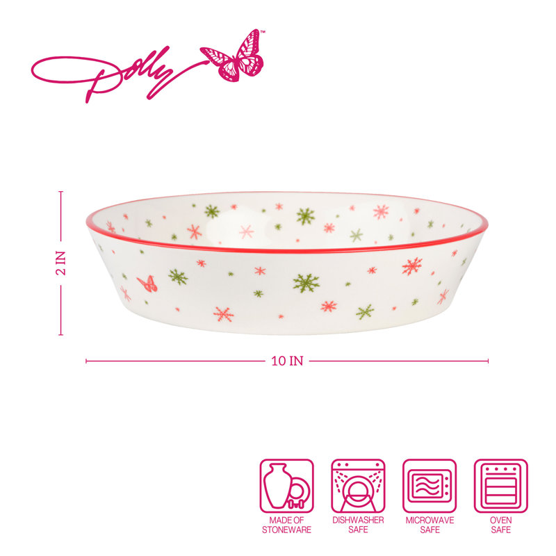 Holly Dolly "Baking Spirits Bright" Pie Plate