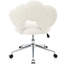 Fauteuil rotatif 360 avec coussin épais et rembourrage d'éponge de bureau réglable en hauteur blanc