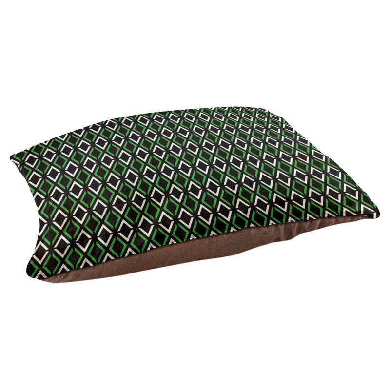 Coussin Byrge, Très grand (l 52 po x P 42 po x H 17 po), Noir / Vert / Blanc
