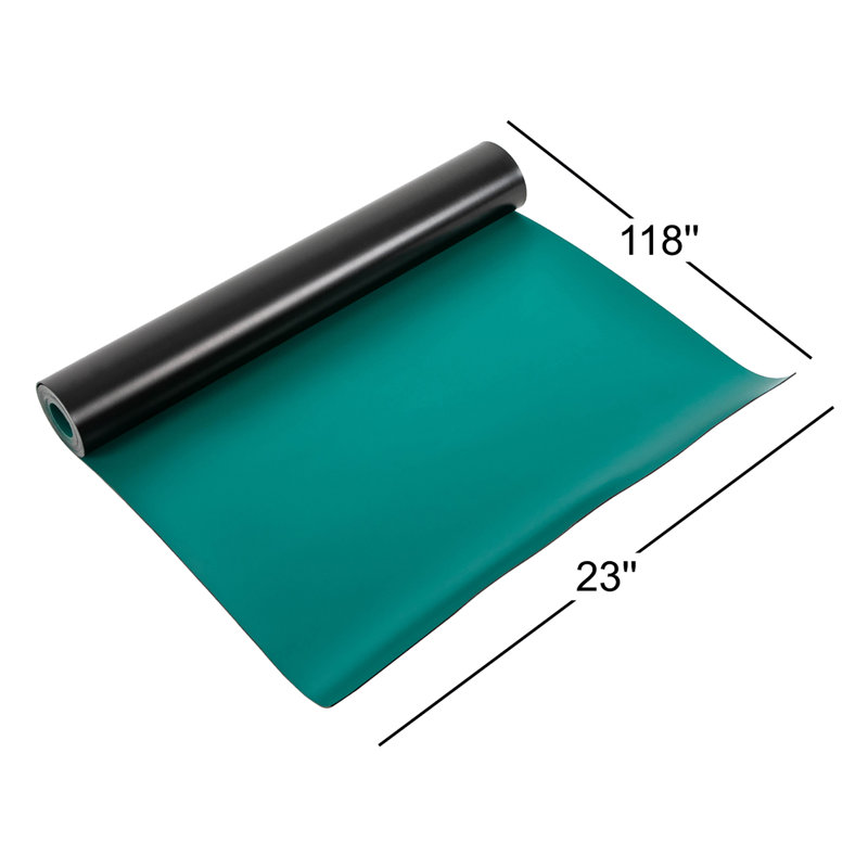 Tapis de travail antistatique en caoutchouc antistatique, résistant à la chaleur 300 ° C, grand banc de 23 po x 118 po pour la réparation et le soudage des appareils électroniques