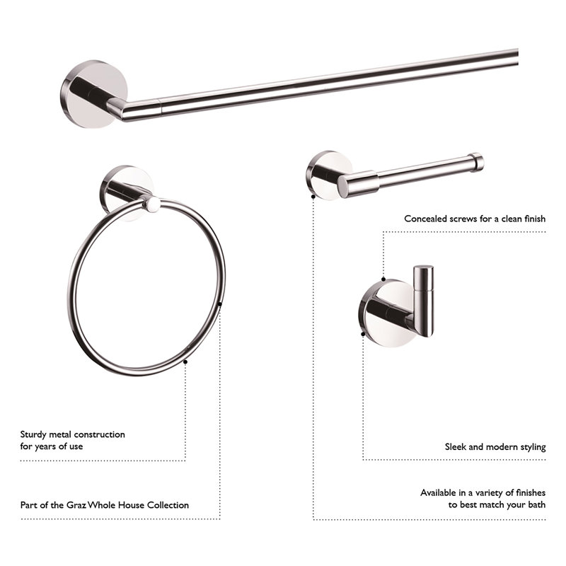 Design House Graz Toilet Paper Holder, Polished Chrome