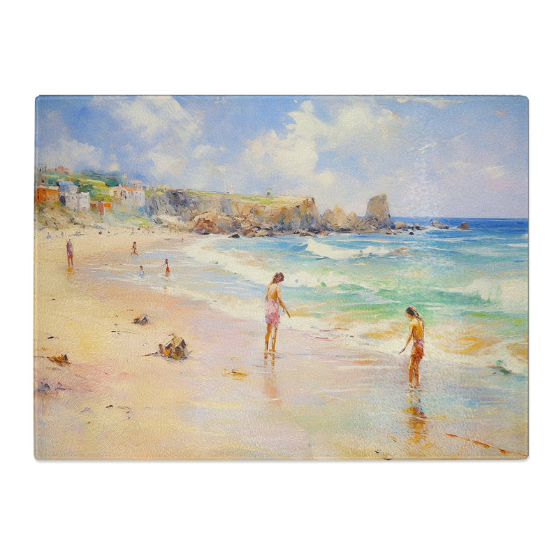 Beach Impressionism  Glass Chopping Board