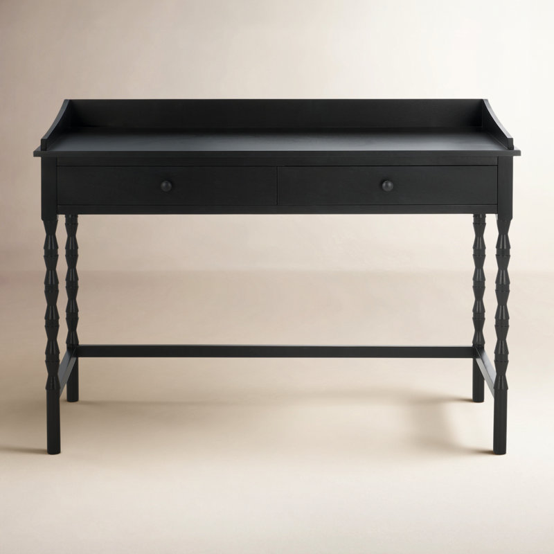 Mia Writing Desk with Drawers, Matte Black