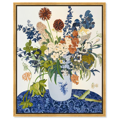 «Dahlia Dream in Delft Blue Modern Farmhouse» par Art Remedy