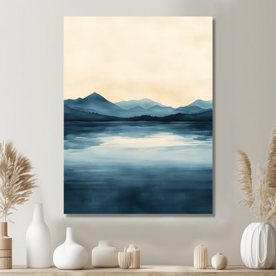 «Neutral Lake Horizon I - Beige Nature», art mural