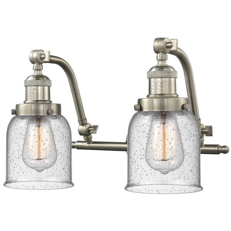 Bonomo 2 - Light Dimmable Vanity Light, Brushed Satin Nickel, 6 Watt Vinage LED Bulb, Seedy