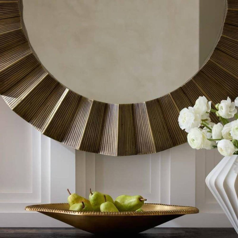 Kelby Round Brass Mirror