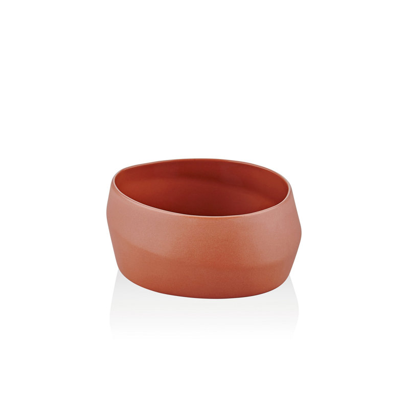 17 Stories Resser 100% PORCELAIN Salad Bowl, Terracota