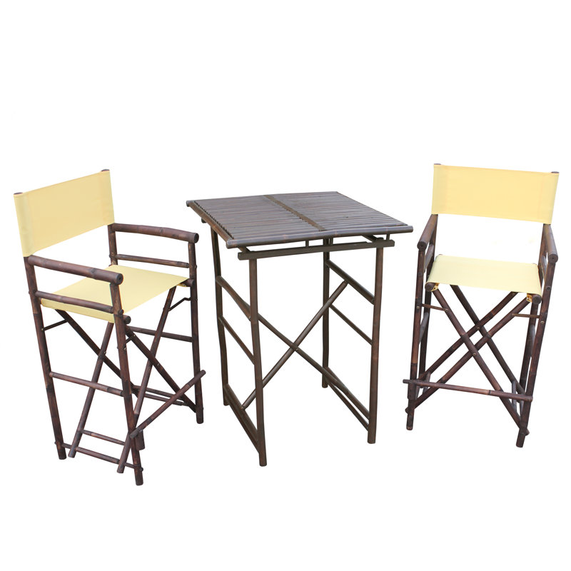 Gupton 2 - Person Patio Dining Set with Square Table, Yellow