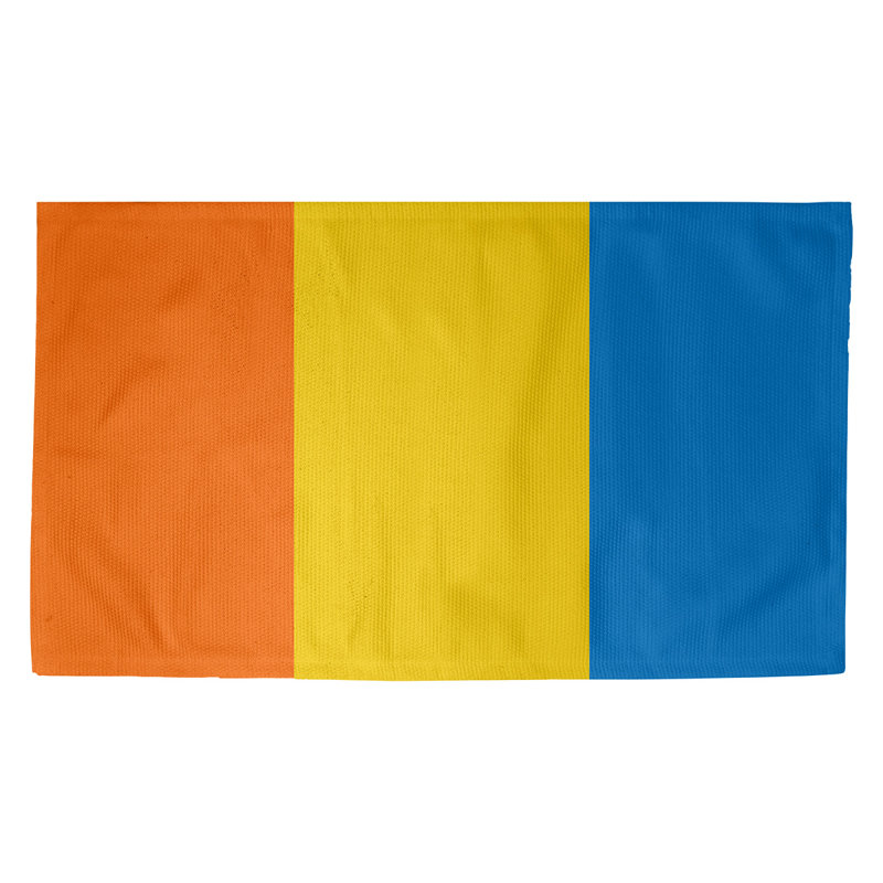 Tapis orange/jaune/bleu tissé à plat Miami, Rectangle 2 pi x 3 pi, Non
