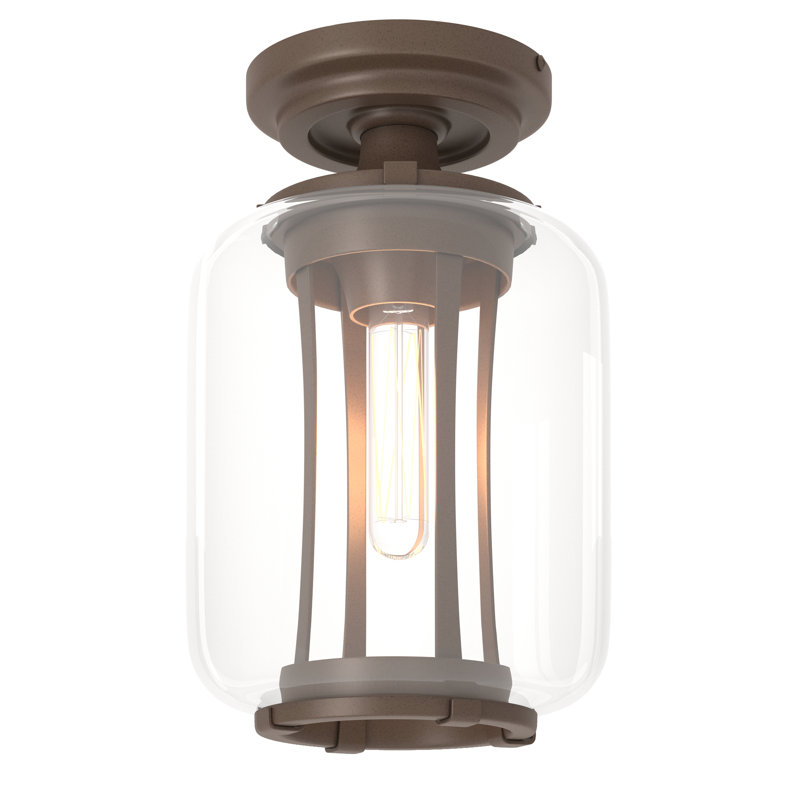 Plafonnier semi-encastré pour l'extérieur Fairwinds - Verre transparent, Bronze côtier