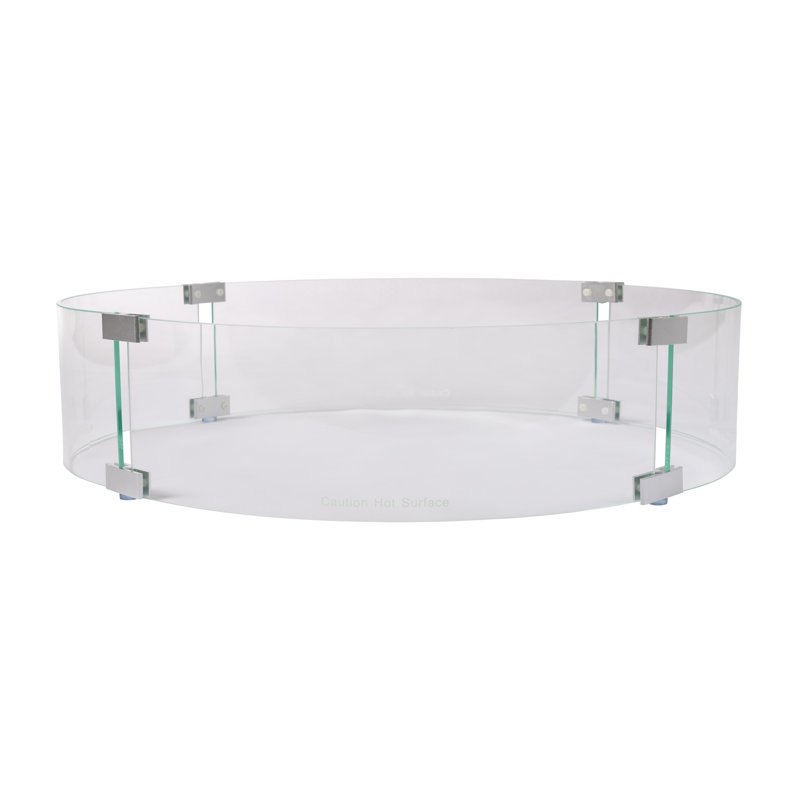 Clear Tempered Glass Wind Guard for Round Fire Pits
