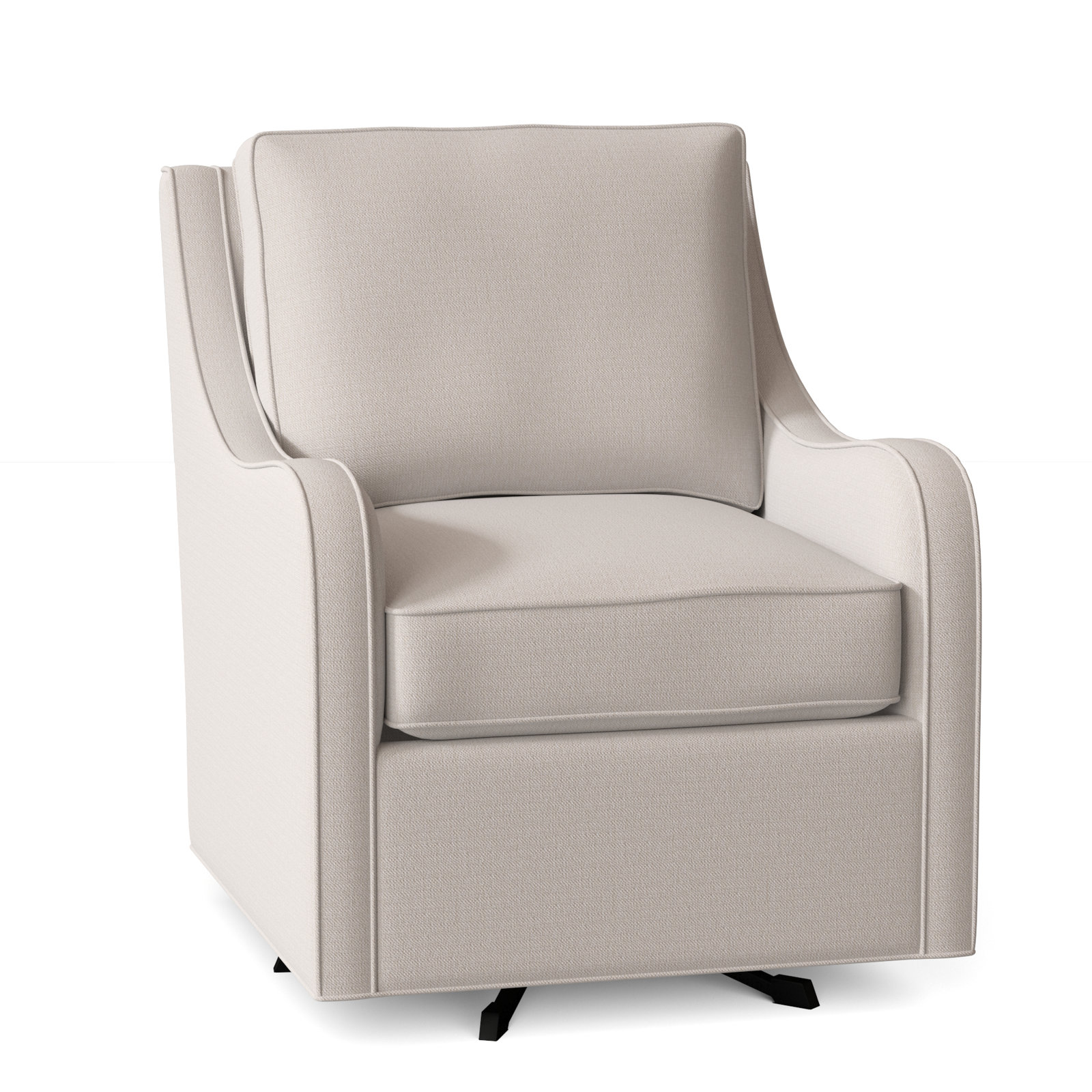 Koko Upholstered Swivel Armchair, White Textured Performance; 0865-91