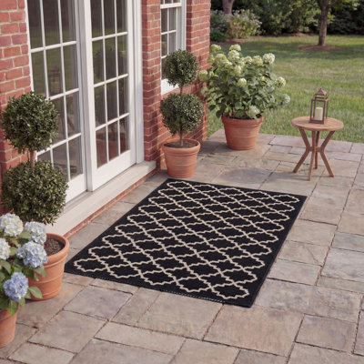 Tapis d'intérieur / extérieur à motif géométrique Herefordshire Performance