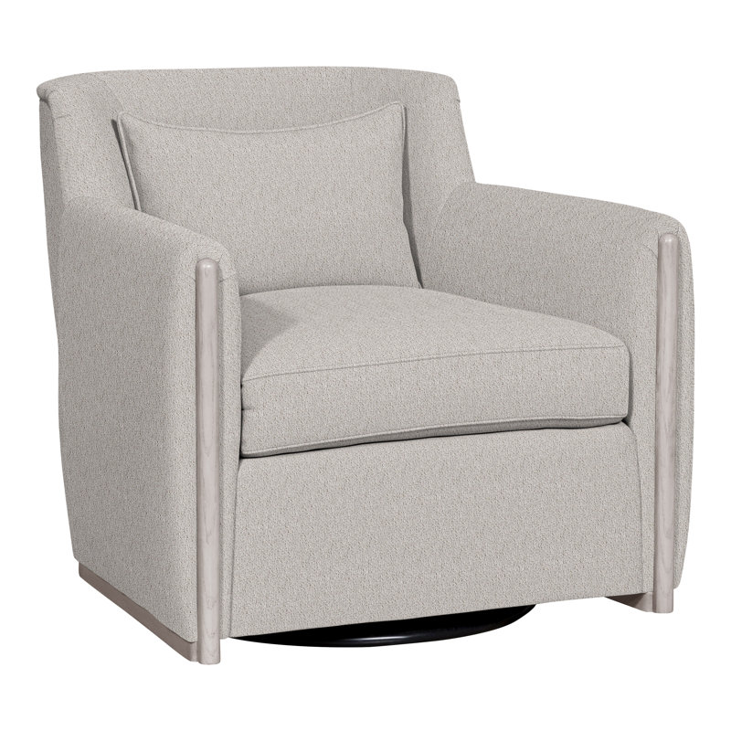 Thom Filicia Home Swivel Armchair, Navada Granite Crypton® Performance Fabric, Dove Gray