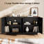 Grande armoire à vin 63 "avec buffet cannelé et bar à vin moderne-1855273070