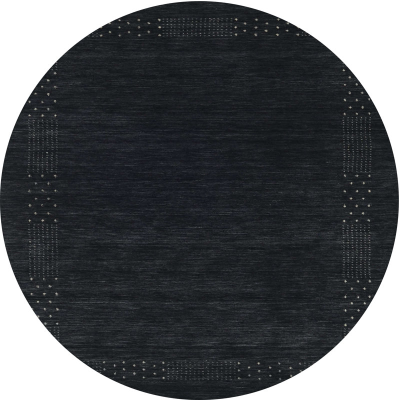 Tapis abstrait noir, Rond 7 pi