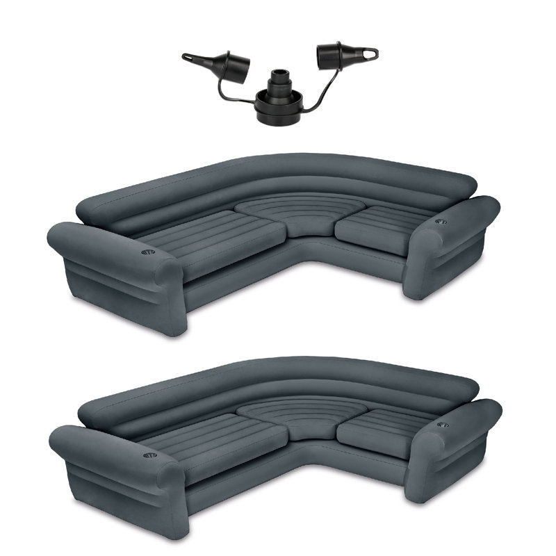 Intex Electric Air Pump w/ Intex Inflatable Couch w/ Cupholders