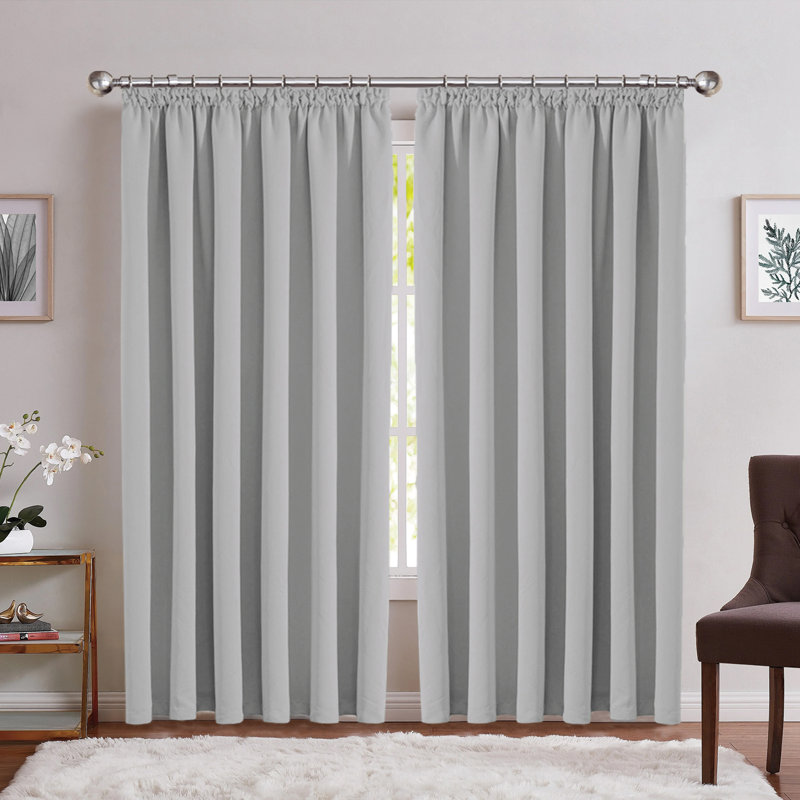 Suttyn Blackout Curtain, Light Grey, 168cm Width x 183cm Drop
