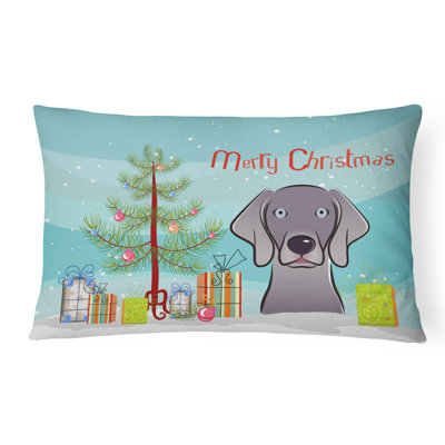  Coussin décoratif intérieur / extérieur Christmas Tree and Weimaraner