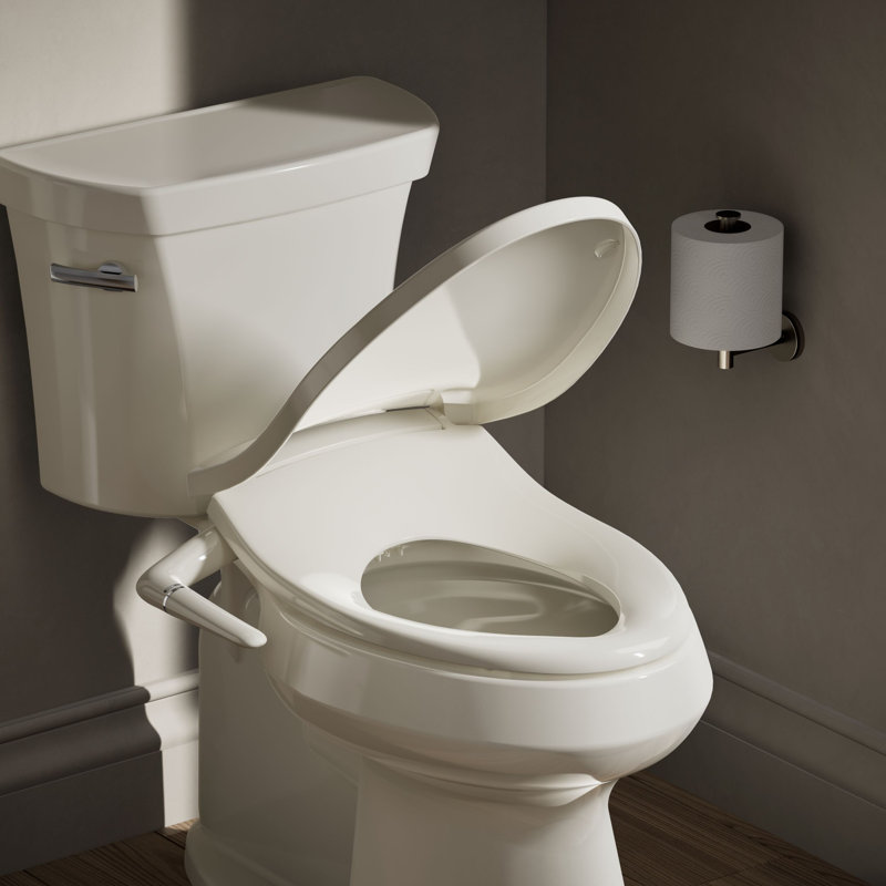 Puretide Toilet Elongated Bidet Seat, Biscuit