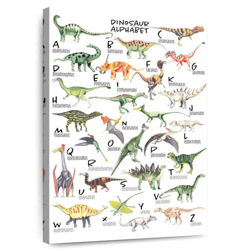 Alphabet dinosaures, H 51 po x l 34 po