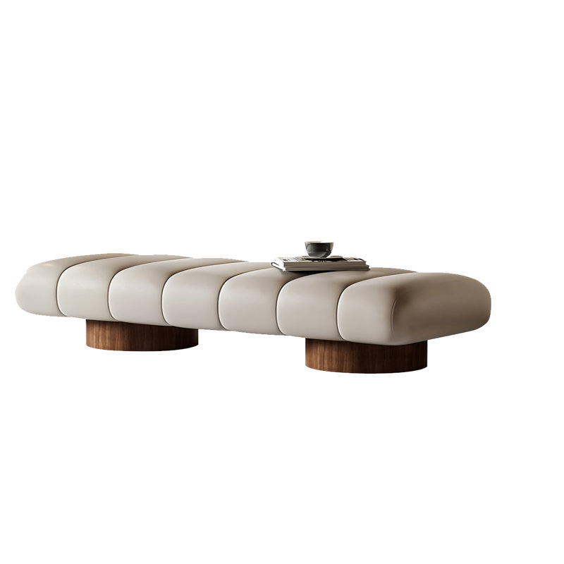 Banc rembourré en cuir Safron Match, H 16,53 po x l 70,86 po x P 18,89 po