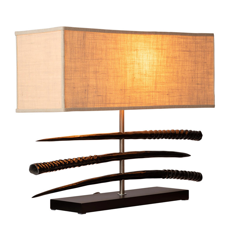 Polished African Horn Console Lamp