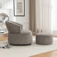 Fauteuil pivotant rembourré en polyester de 33 po de large Armelda-512362523