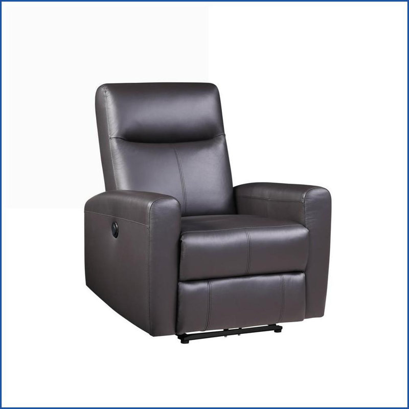 Fauteuils inclinables, fauteuil inclinable électrique Blane | Cuir fleur de qualité supérieure | Brun