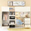 Lit mezzanine en bois avec rangement, bureau et garde-robe beige - Bureau écoénergétique, doux au toucher