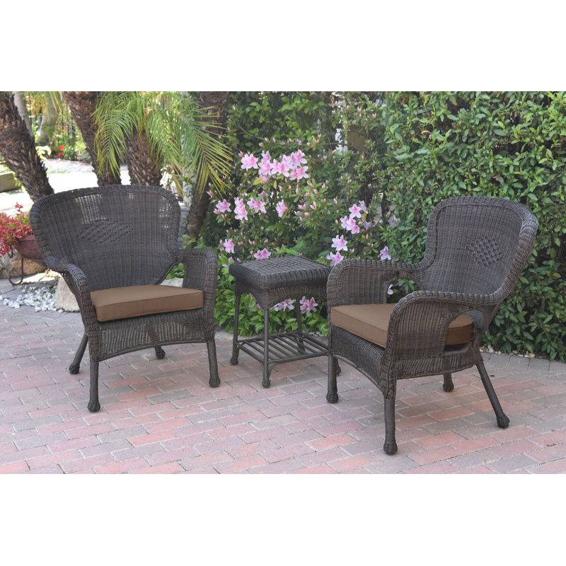 Batchelder 2 - Person Patio Conversation Set with Cushions, Brown, Espresso