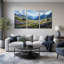 Paysage de montagne avec fleurs sauvages colorées, ensemble de 3 toiles-92259592
