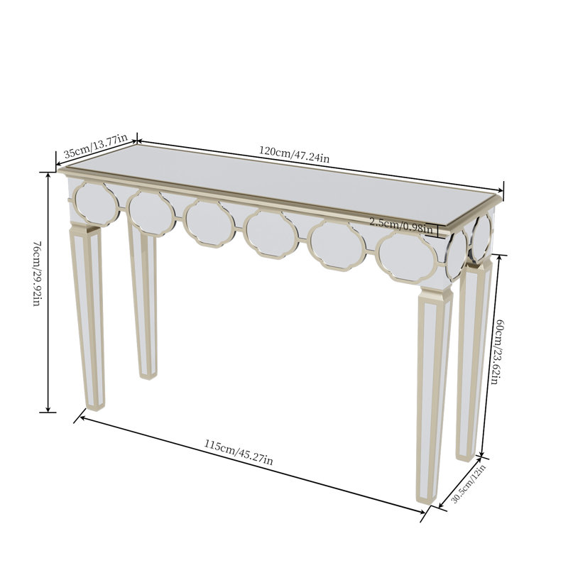 Jocqua 47.24'' Glass Top Console Table