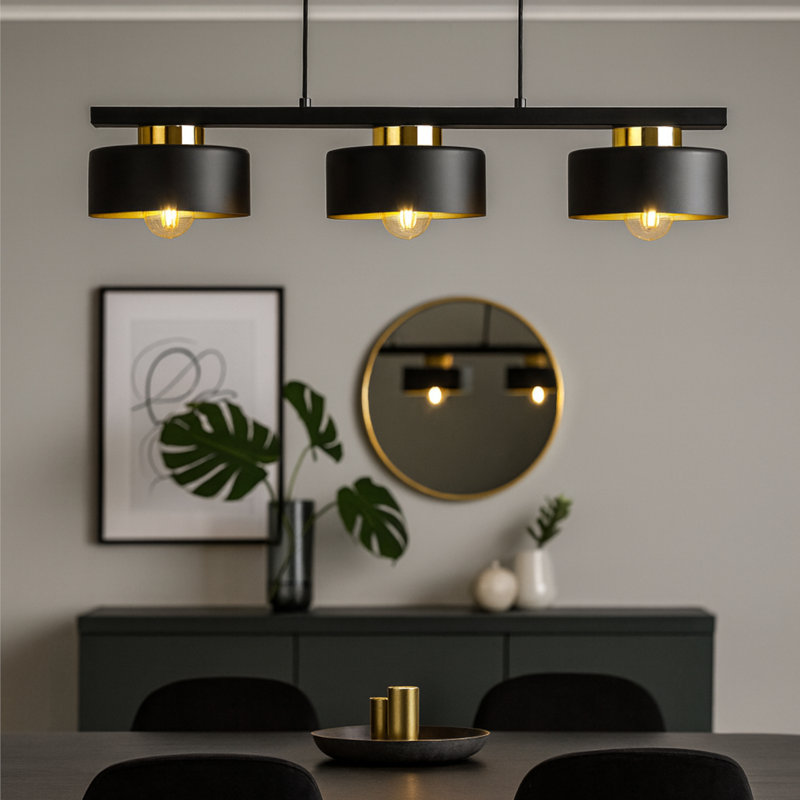 3 - Light Drum Pendant, Black