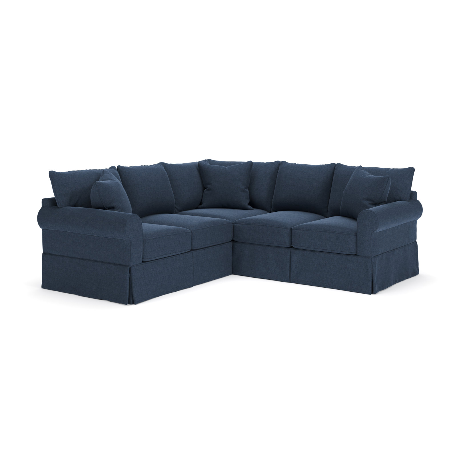 Amari Sectional, Right Hand Facing, Drusky Navy Sustain® Basketweave
