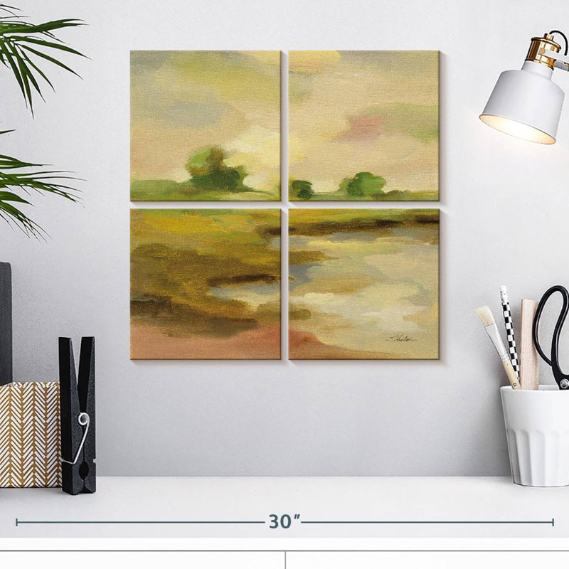 Avery Chartreuse Fields II, 18" H x 18" W