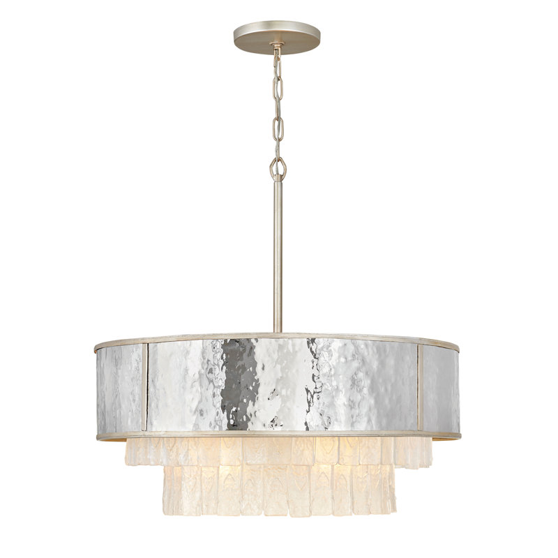 Reverie 8 - Light Unique Drum Chandelier, 26" H x 26" W x 26" D