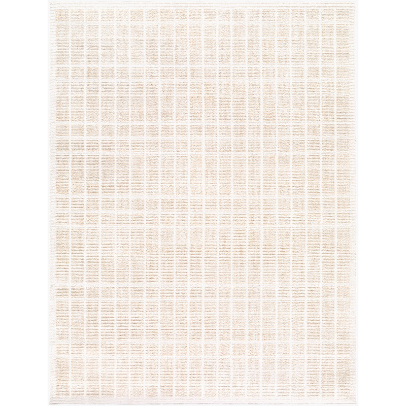 ELLE Decor X Livabliss Odeon Machine Woven Rug, Rectangle 5'3" x 7', Ivory