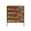 Robe de rangement de style industriel en bois rustique avec tiroir et structure en acier robuste